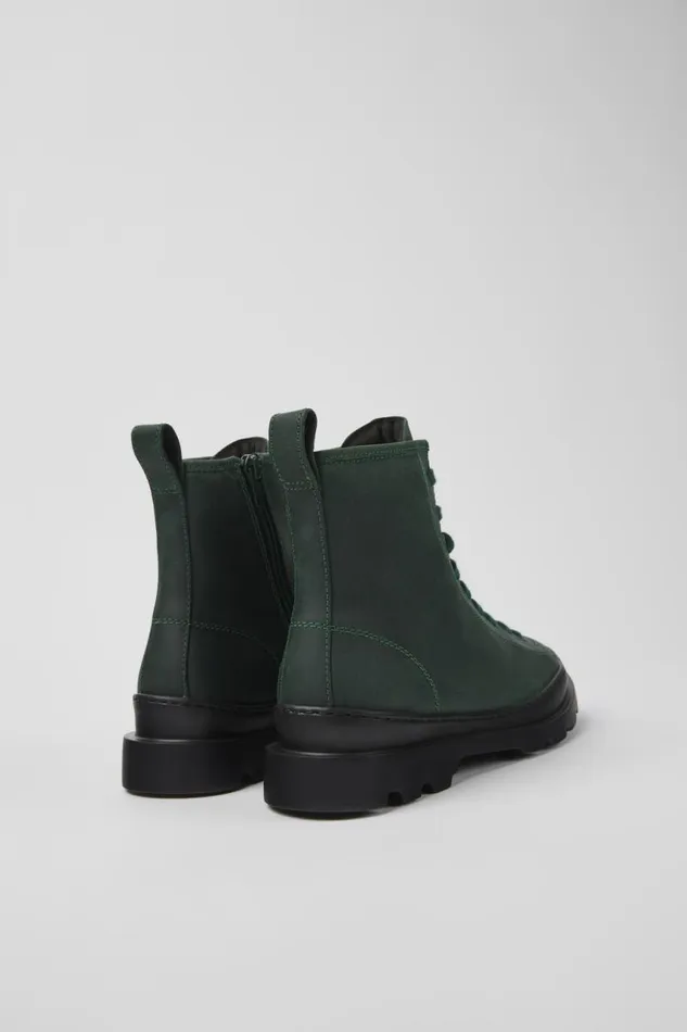 Women Camper Ankle Boots Brutus Green Nubuck Laceup Boots