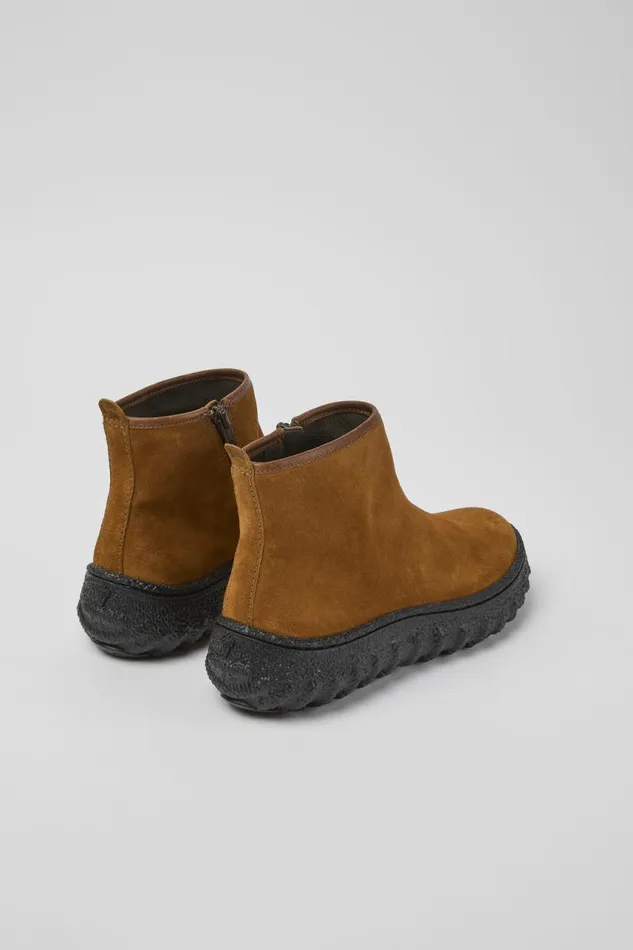 Women Camper Ankle Boots Ground MICHELIN Brown Suede Ankle Boots