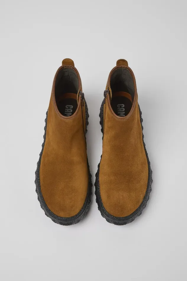 Women Camper Ankle Boots Ground MICHELIN Brown Suede Ankle Boots