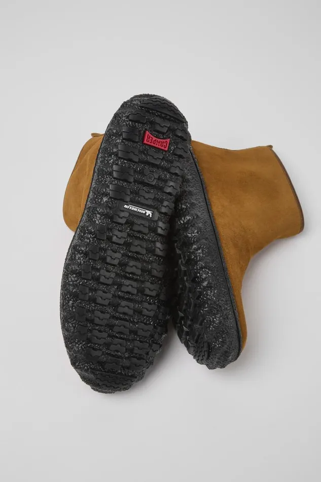 Women Camper Ankle Boots Ground MICHELIN Brown Suede Ankle Boots