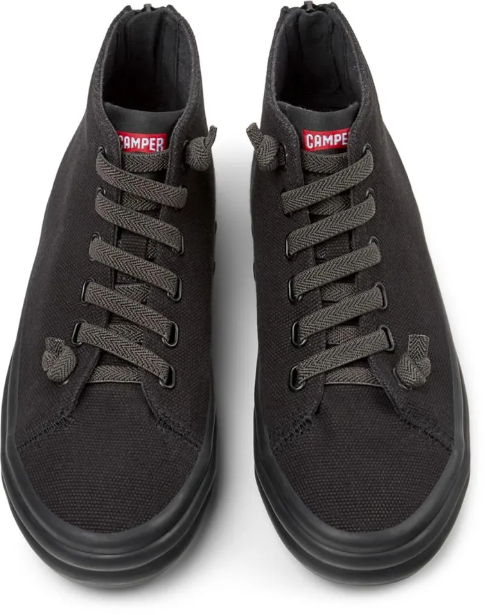 Women Camper Ankle Boots Hoops Black Textile Sneakers