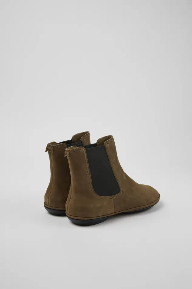 Women Camper Ankle Boots Right Brown Nubuck Ankle Boots