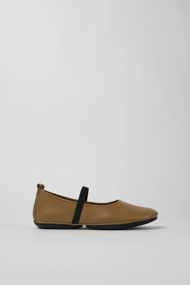 Women Camper Ballerinas Right Brown Leather Mary Jane Women Camper Ballerinas Right Brown Leather Mary Jane