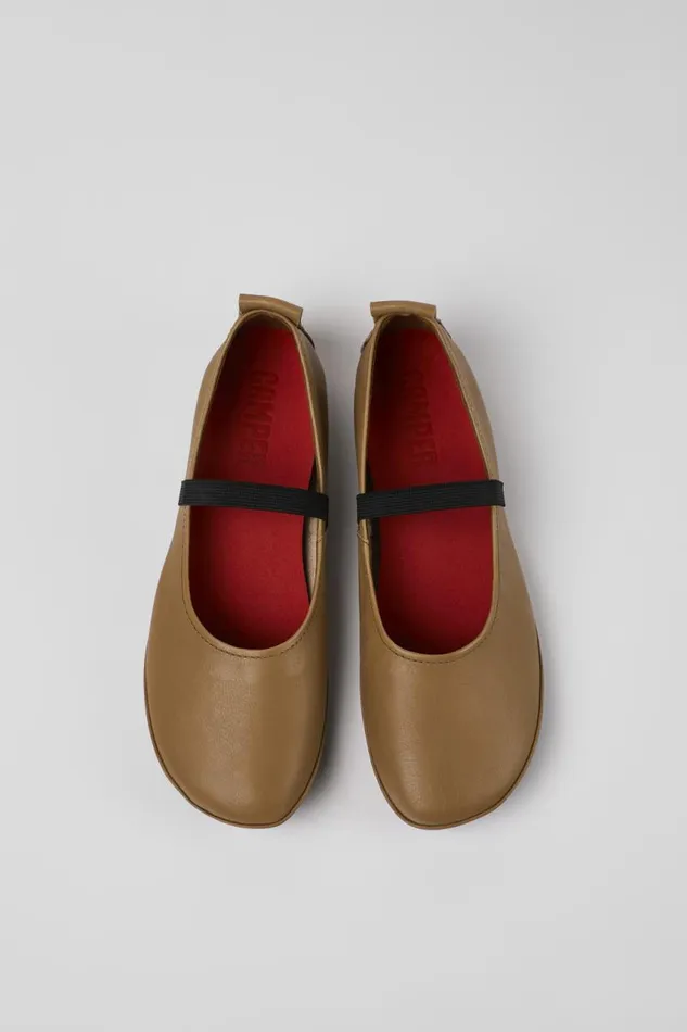 Women Camper Ballerinas Right Brown Leather Mary Jane Women Camper Ballerinas Right Brown Leather Mary Jane