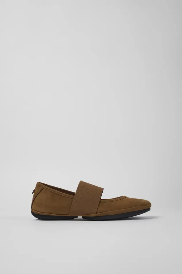 Women Camper Ballerinas Right Brown Nubuck Ballerina Women Camper Ballerinas Right Brown Nubuck Ballerina