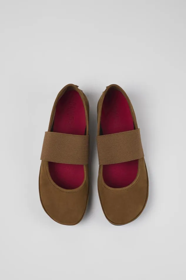Women Camper Ballerinas Right Brown Nubuck Ballerina Women Camper Ballerinas Right Brown Nubuck Ballerina
