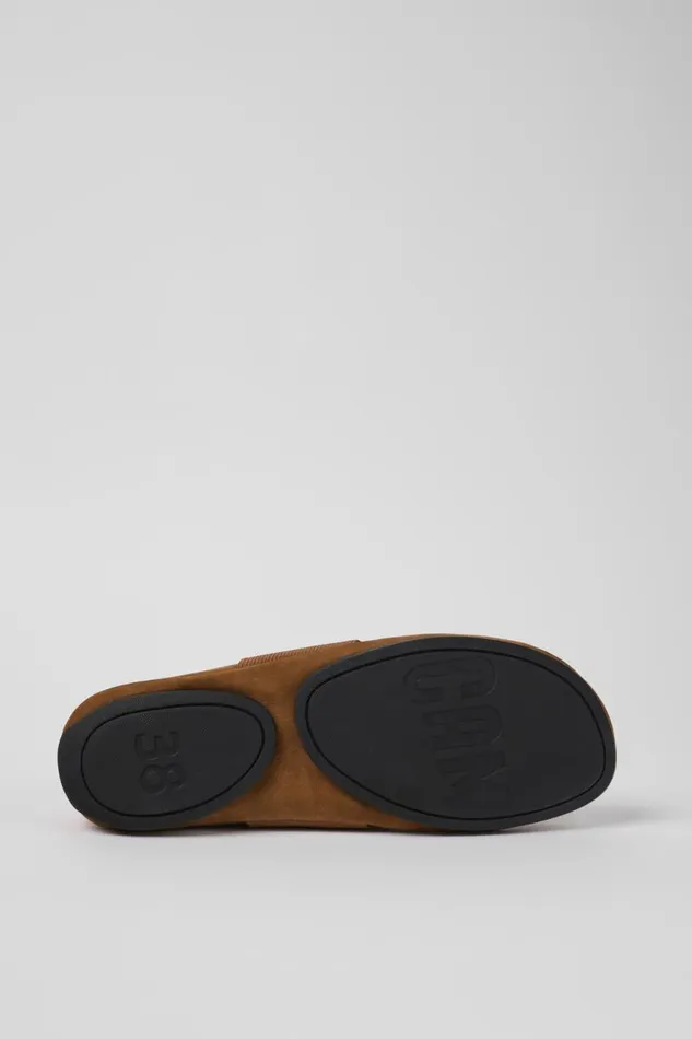 Women Camper Ballerinas Right Brown Nubuck Ballerina Women Camper Ballerinas Right Brown Nubuck Ballerina