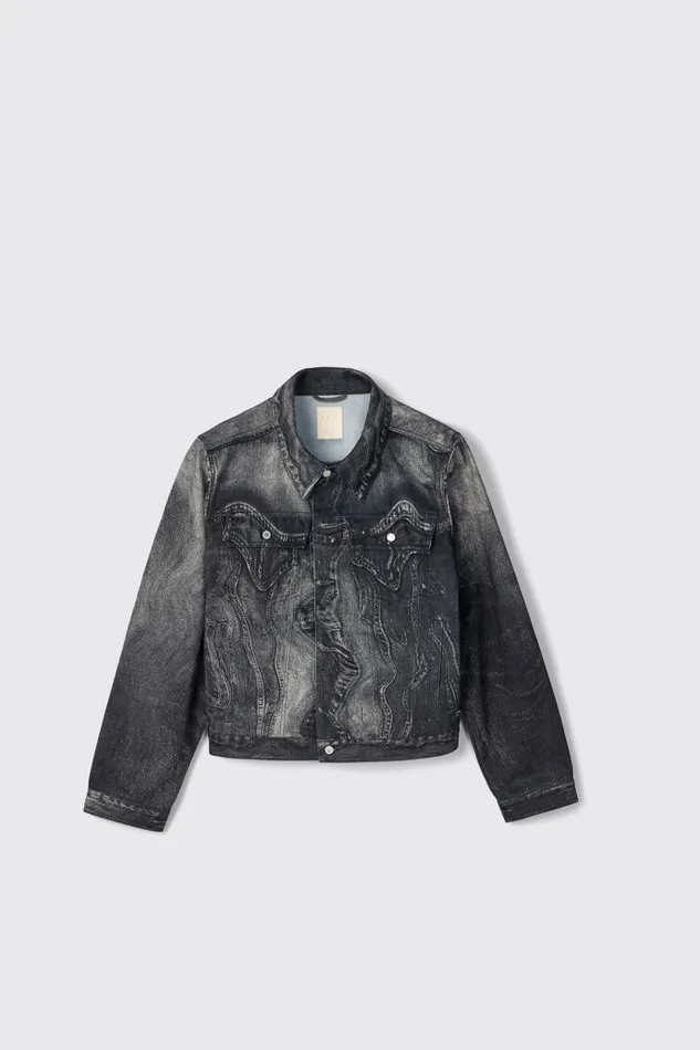 Women Camper Denim Denim Jacket BlackGray Denim Jacket