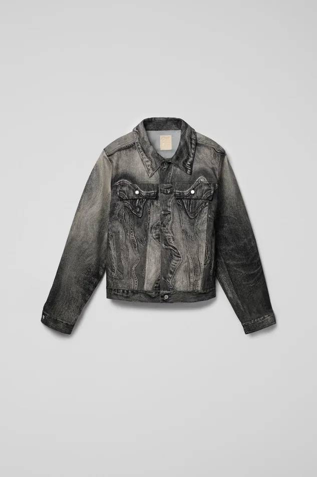Women Camper Denim Denim Jacket BlackGray Denim Jacket