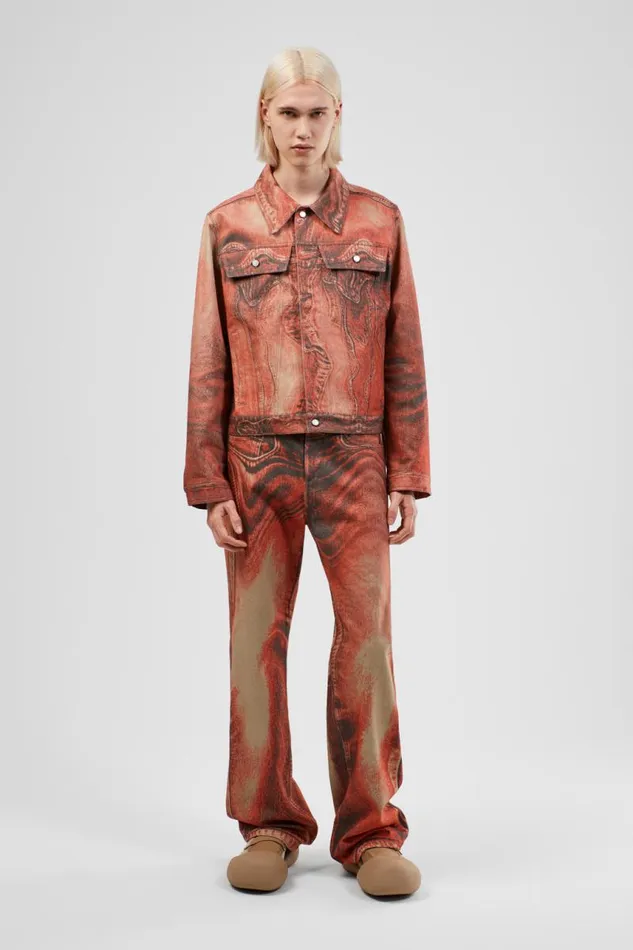 Women Camper Denim Denim Jacket Burnt Orange Denim Jacket