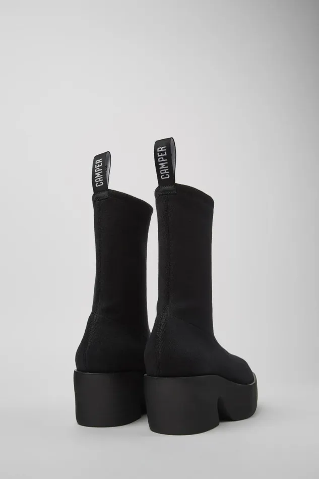 Women Camper Formal Shoes Billie TENCEL Black Textile Boots