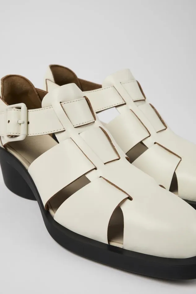 Women Camper Formal Shoes Bonnie White Leather Sandal