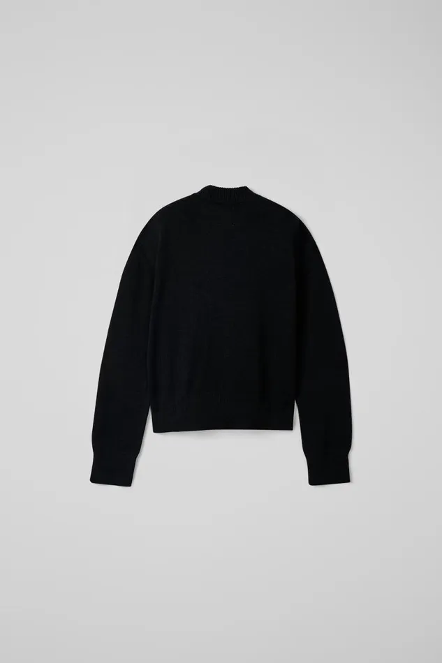 Women Camper Knit Melange Knit Sweater Black Melange Knit Sweater