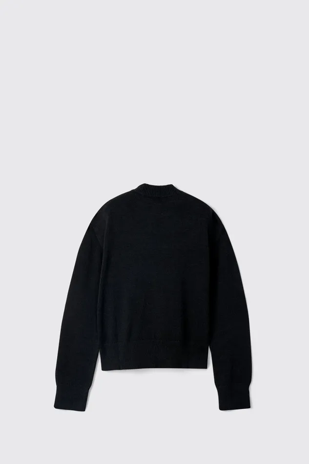 Women Camper Knit Melange Knit Sweater Black Melange Knit Sweater