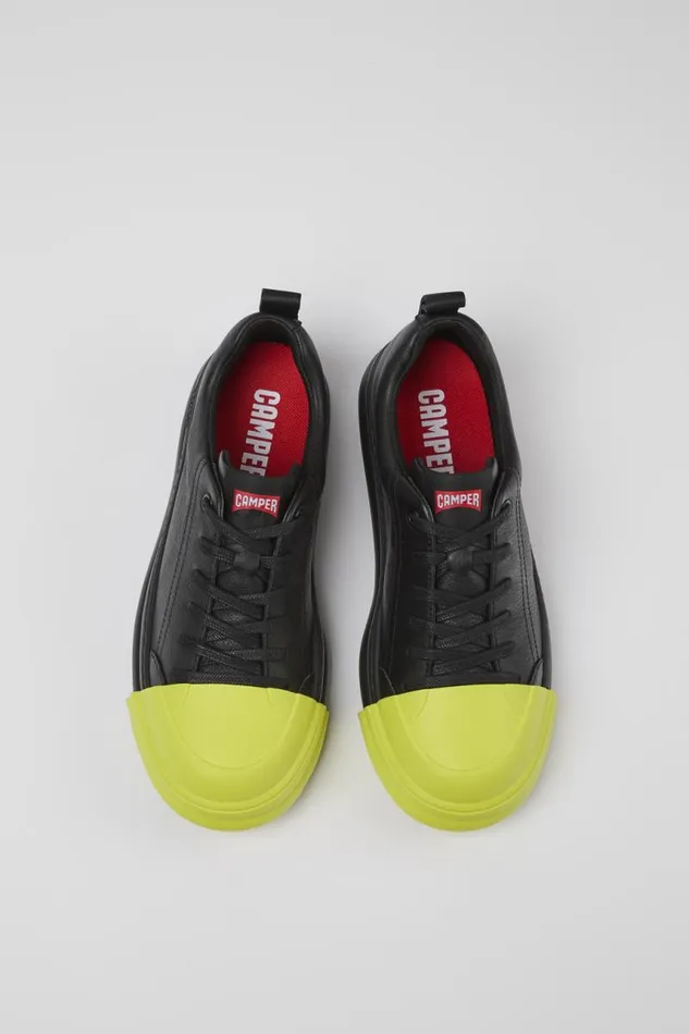 Women Camper Sneakers Junction Runner Black Leather Sneakers