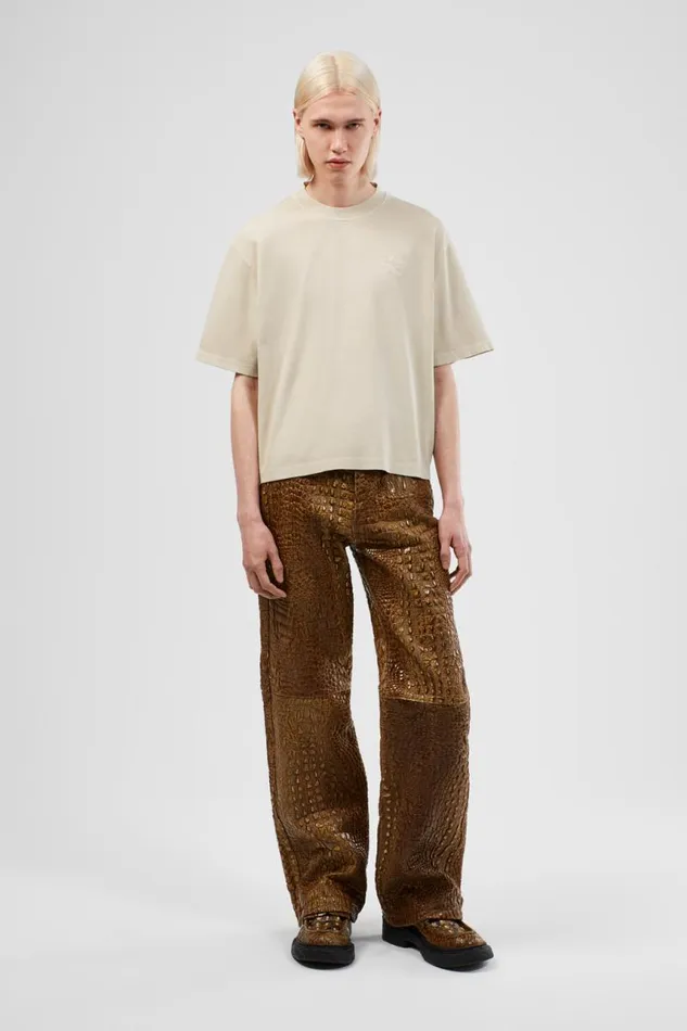 Women Camper TrousersandShorts Leather Pants Brown Leather Trousers