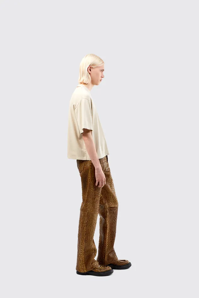 Women Camper TrousersandShorts Leather Pants Brown Leather Trousers