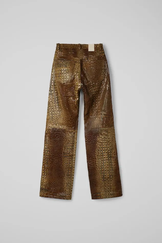 Women Camper TrousersandShorts Leather Pants Brown Leather Trousers