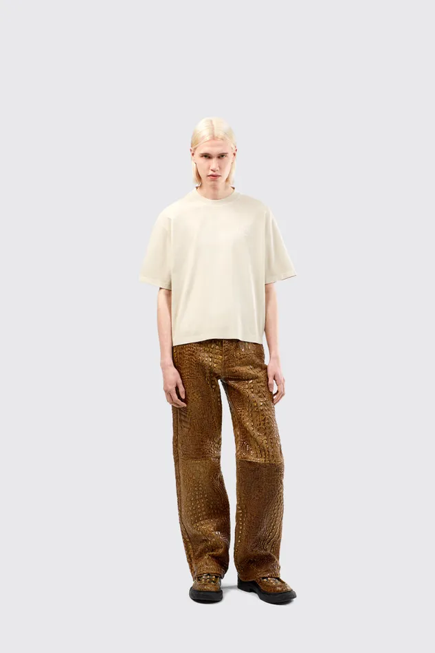 Women Camper TrousersandShorts Leather Pants Brown Leather Trousers