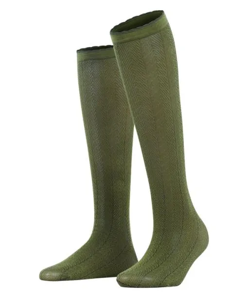 Women Chlorophyll 60 DEN Women Kneehigh Socks Artichoke FALKE Fullyfashioned Stockings