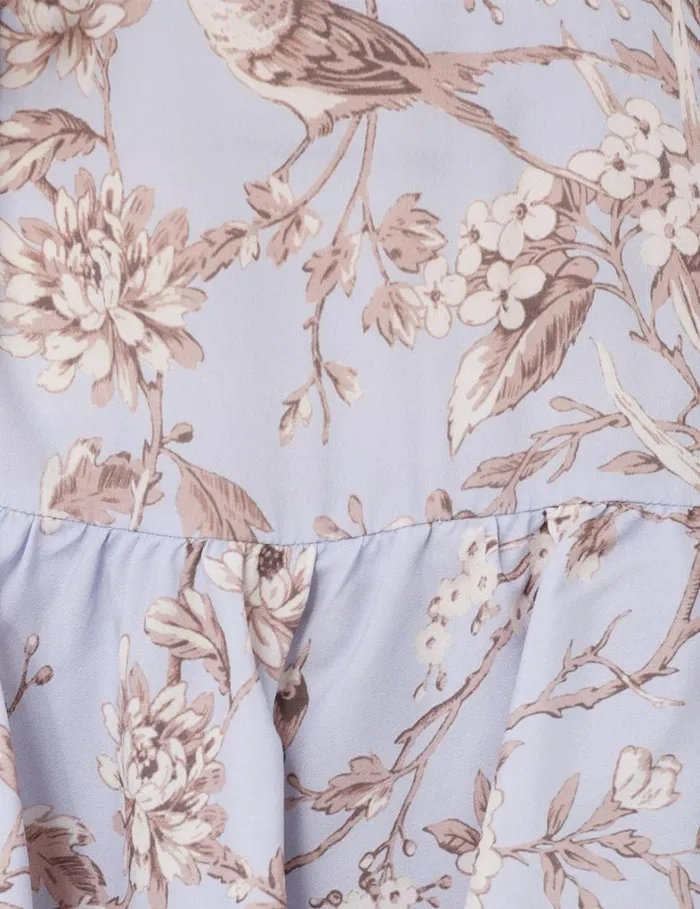 Women Clothing Zimmermann Frilled Tank Midi Dress Blue Mockingbird