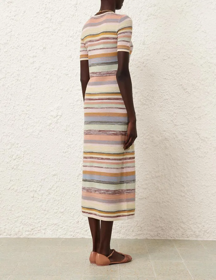 Women Clothing Zimmermann Natura Mouline Midi Dress Multi