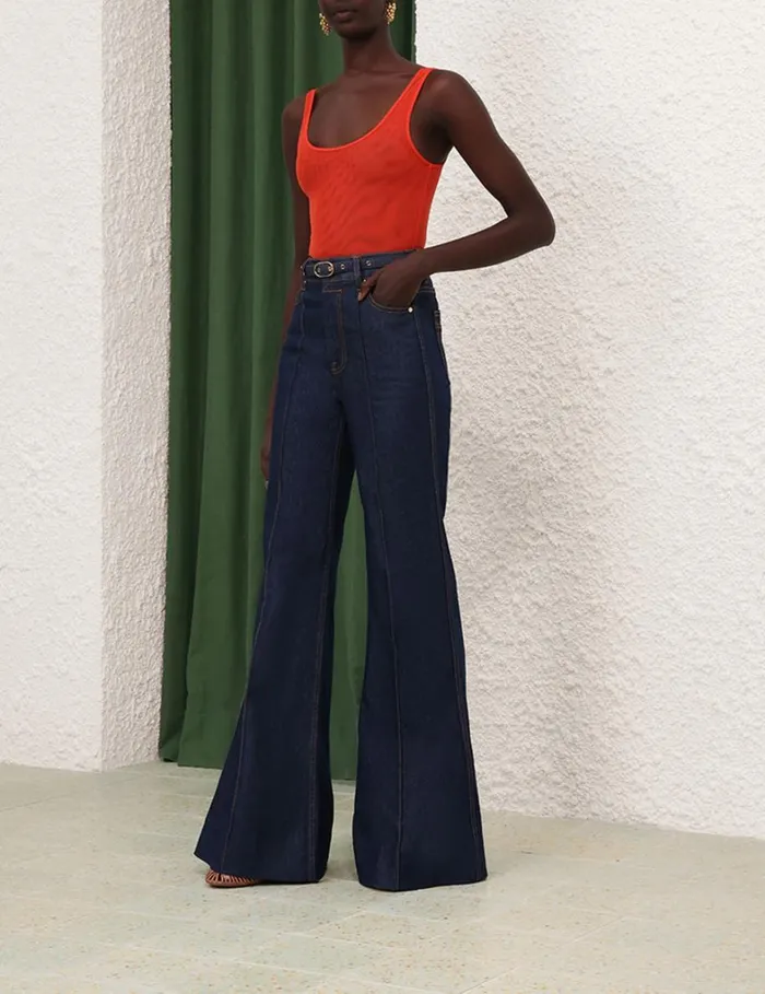 Women Clothing Zimmermann Tranquillity Scoop Bodysuit Tomato