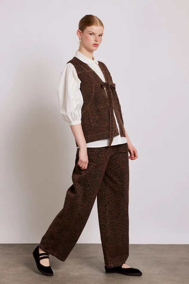 Women Coords Damson Madder Dion Jeans 8211 Dark Leopard Overdye