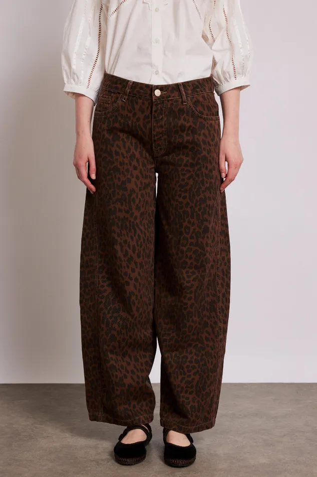 Women Coords Damson Madder Dion Jeans 8211 Dark Leopard Overdye