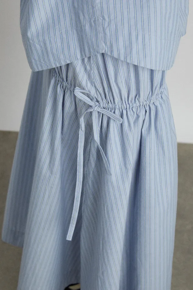 Women Coords Damson Madder Marine Channel Midi Skirt 8211 Blue Stripe