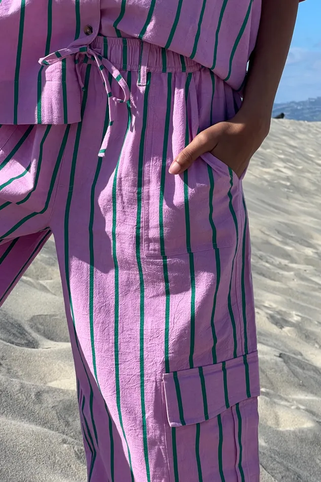 Women Coords Damson Madder Sydney Stripe Trousers