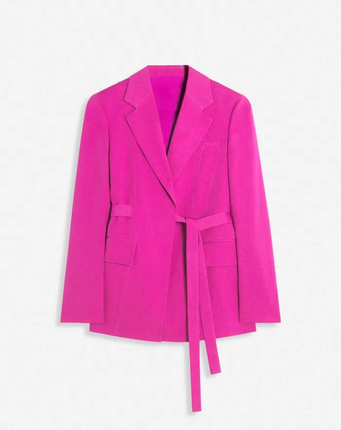 Women Coats and Jackets Lanvin Belted Jacket Fuchsia