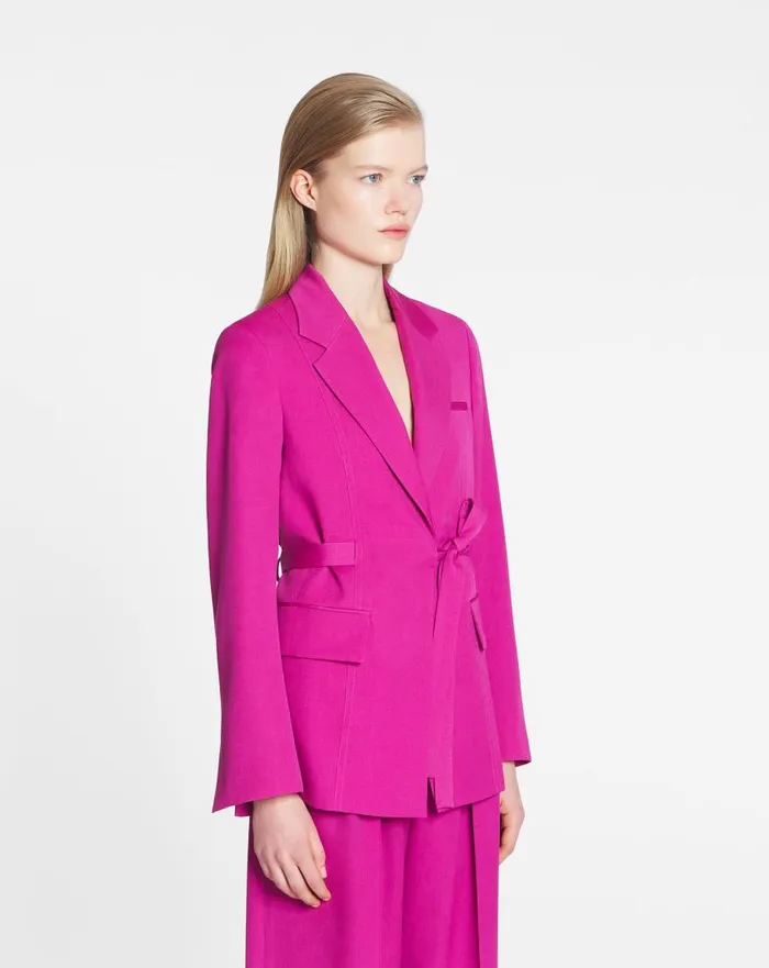 Women Coats and Jackets Lanvin Belted Jacket Fuchsia Women Coats and Jackets Lanvin Belted Jacket Fuchsia