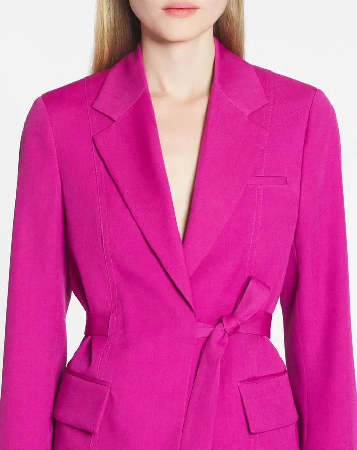 Women Coats and Jackets Lanvin Belted Jacket Fuchsia Women Coats and Jackets Lanvin Belted Jacket Fuchsia