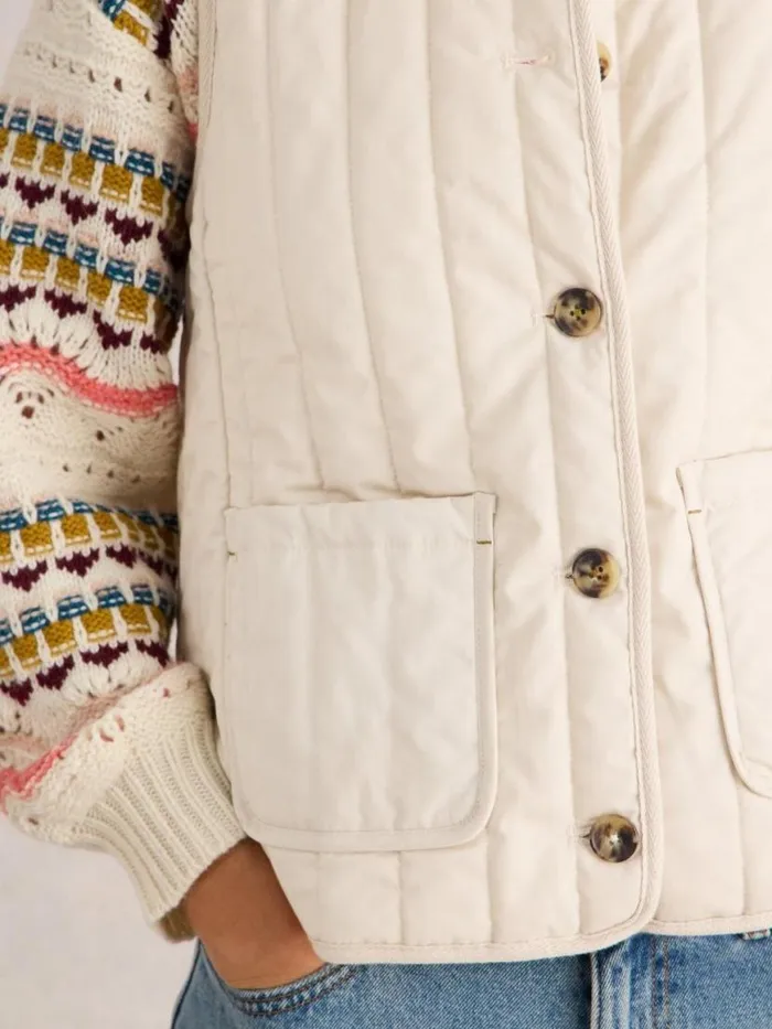 Women Coats and Jackets White Stuff Emma Quilted Gilet Natural White Women Coats and Jackets White Stuff Emma Quilted Gilet Natural White