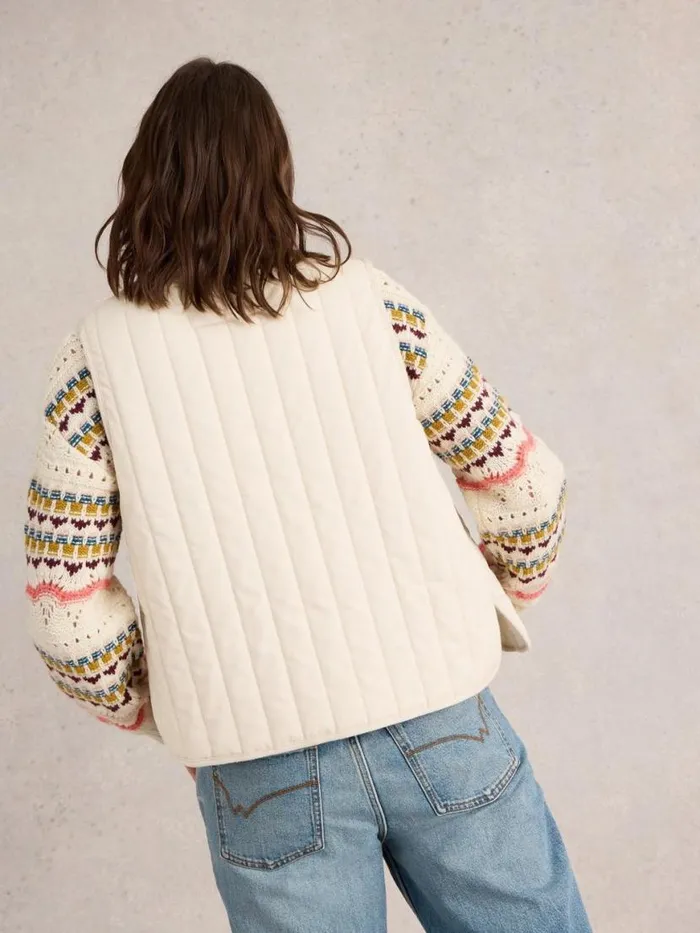 Women Coats and Jackets White Stuff Emma Quilted Gilet Natural White Women Coats and Jackets White Stuff Emma Quilted Gilet Natural White