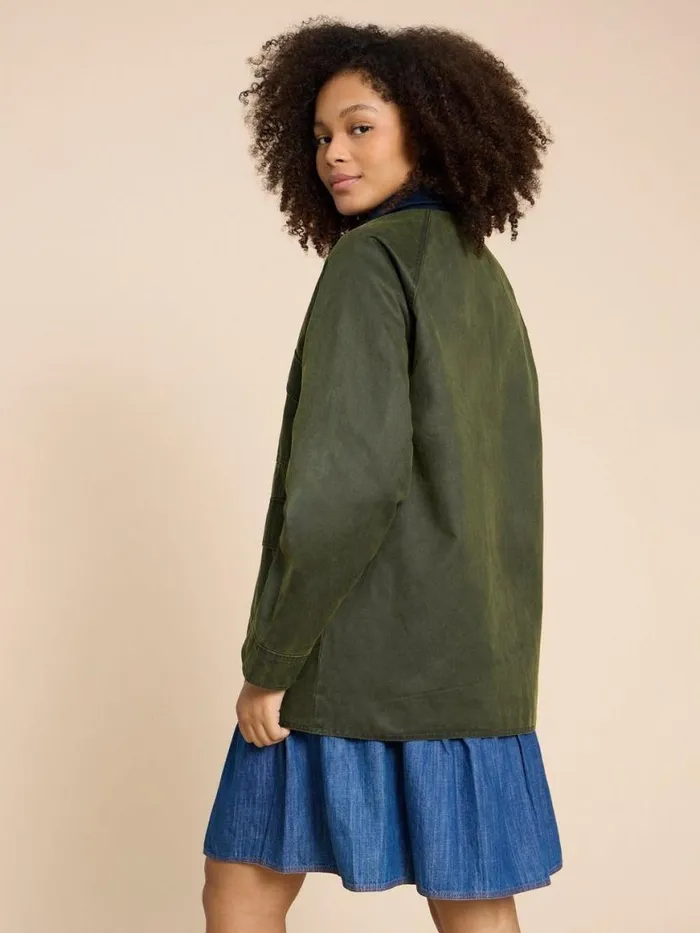 Women Coats and Jackets White Stuff Juniper Cotton Jacket Khaki Green