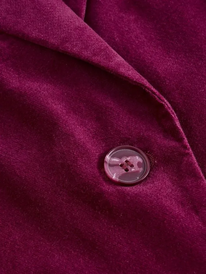 Women Coats and Jackets White Stuff Kamila Velvet Coat Dk Plum