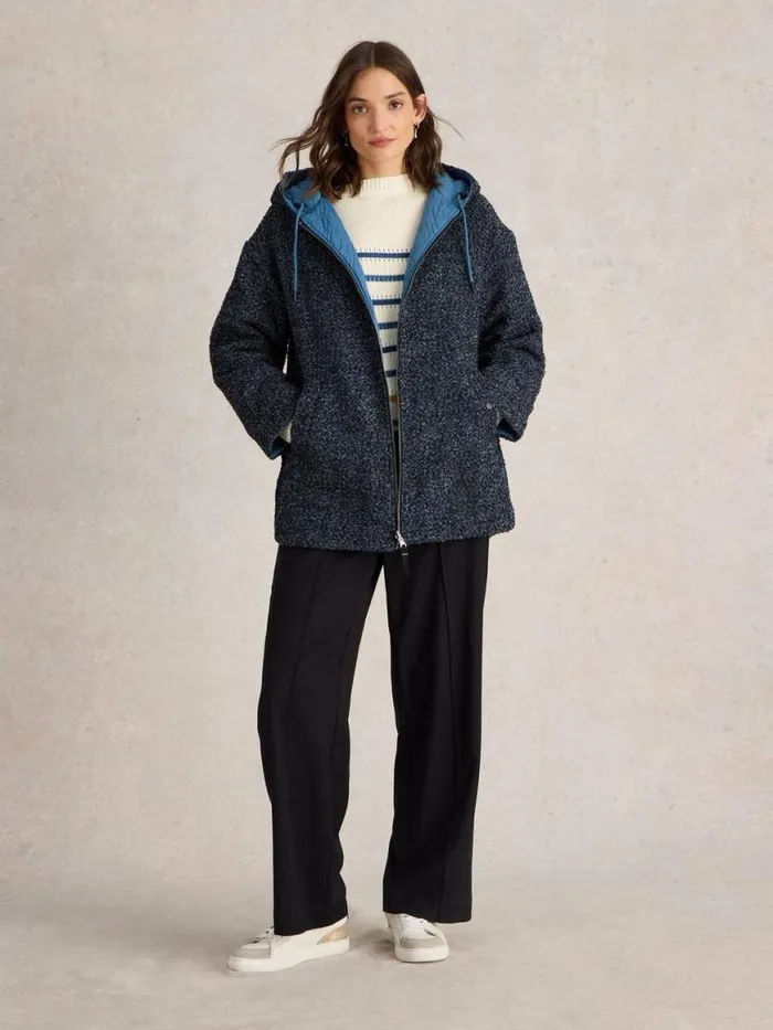 Women Coats and Jackets White Stuff Mariella Reversible Coat Blue Multi Women Coats and Jackets White Stuff Mariella Reversible Coat Blue Multi