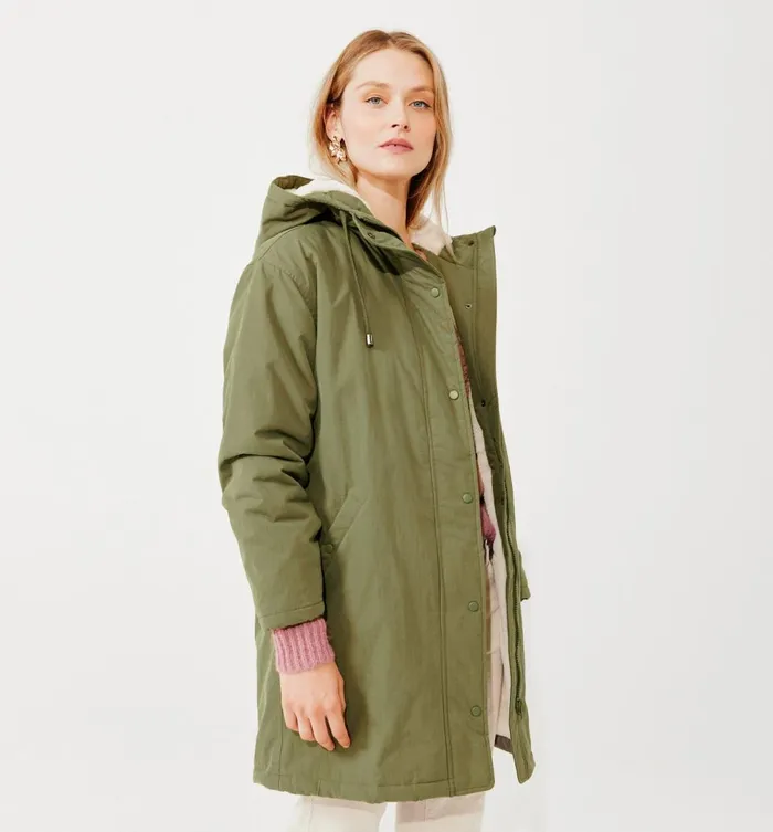 Women Cosy Hooded Parka 8211 Khaki Promod Coats