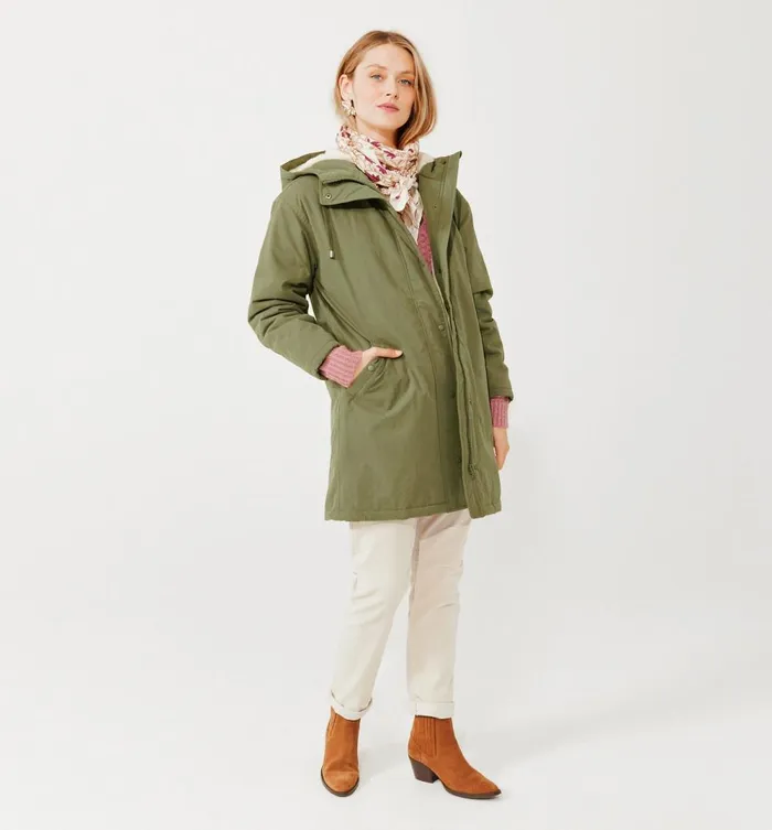 Women Cosy Hooded Parka 8211 Khaki Promod Coats