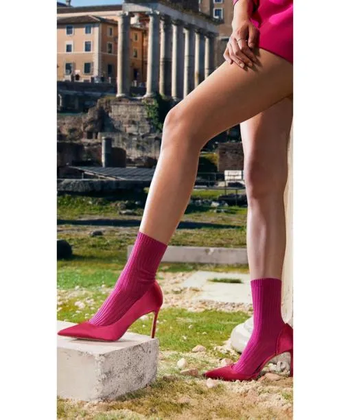 Women Cross Knit Women Socks Pink Orchid FALKE Socks