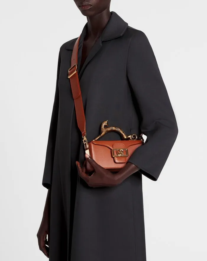 Women Crossbody Bags and Shoulder Bags Lanvin Nano Pencil Cat Leather Bag Tan