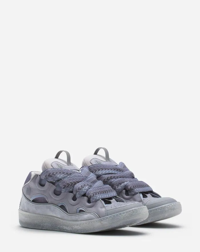 Women Curb Lanvin Leather Curb Sneakers Light Grey Women Curb Lanvin Leather Curb Sneakers Light Grey