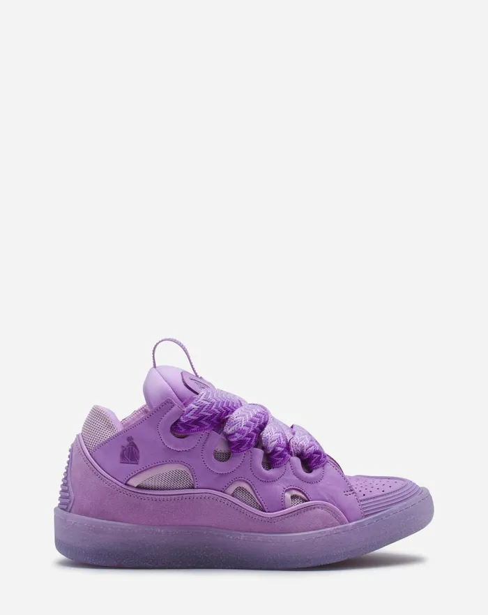 Women Curb Lanvin Leather Curb Sneakers Lilac