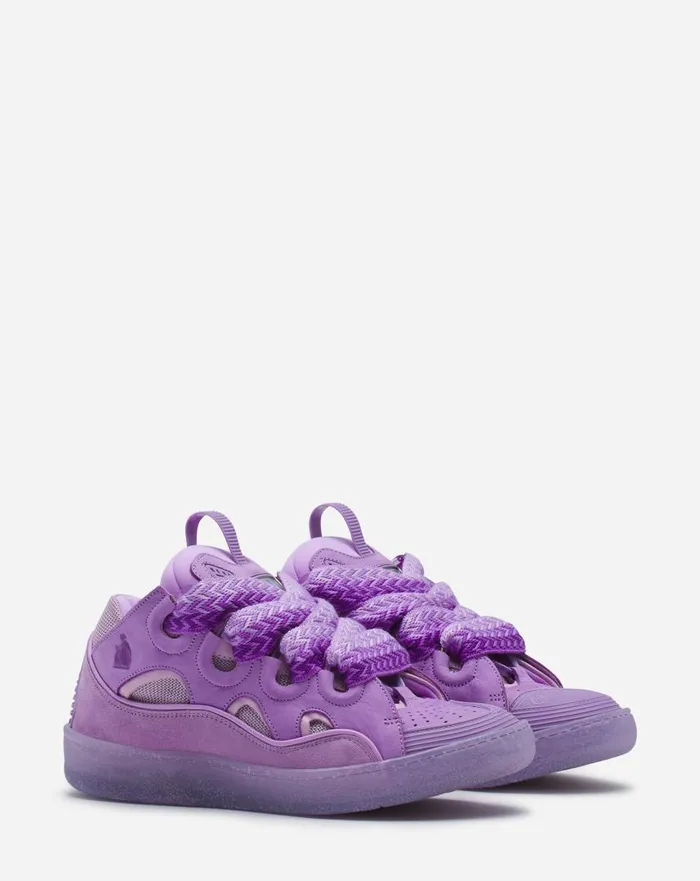 Women Curb Lanvin Leather Curb Sneakers Lilac Women Curb Lanvin Leather Curb Sneakers Lilac