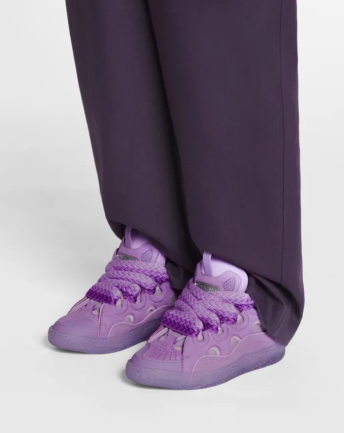 Women Curb Lanvin Leather Curb Sneakers Lilac Women Curb Lanvin Leather Curb Sneakers Lilac