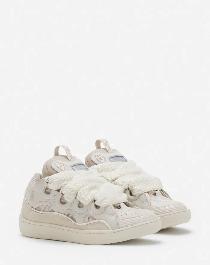 Women Curb Lanvin Leather Curb Sneakers Peach Women Curb Lanvin Leather Curb Sneakers Peach