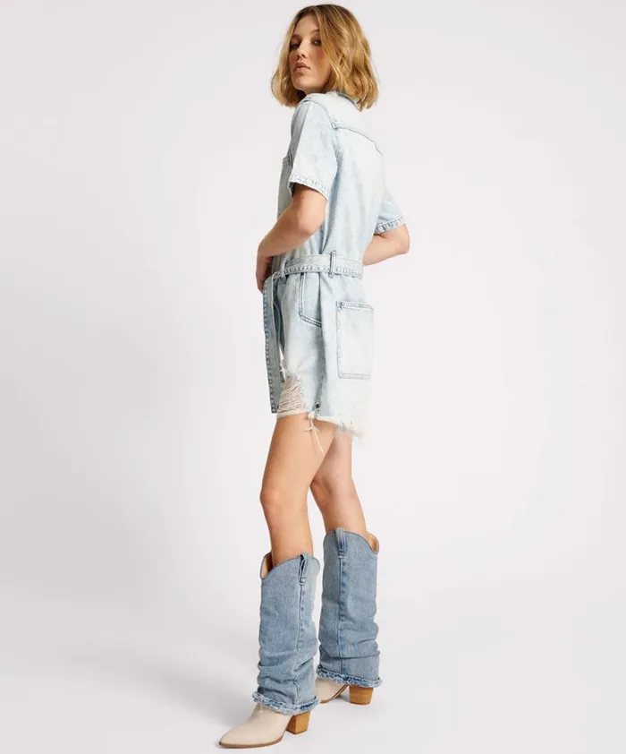 Women DEPECHE BLUE NIGHT MOVERS DENIM JUMPSUIT One Teaspoon Denim Jumpsuits