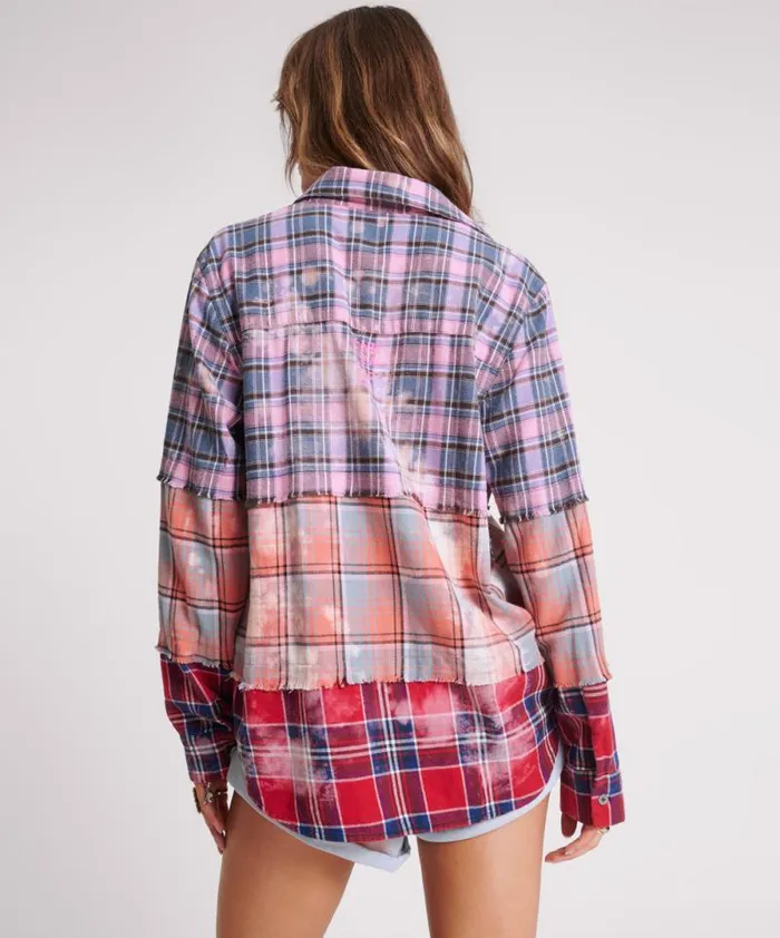 Women DISTRESSED MIXED FLANNEL SHIRT One Teaspoon Shirts Women DISTRESSED MIXED FLANNEL SHIRT One Teaspoon Shirts